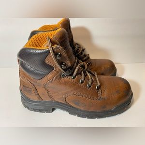 Timberland PRO Women Titan 6 Inch Alloy Toe Waterproof Leather Brown Work Boots